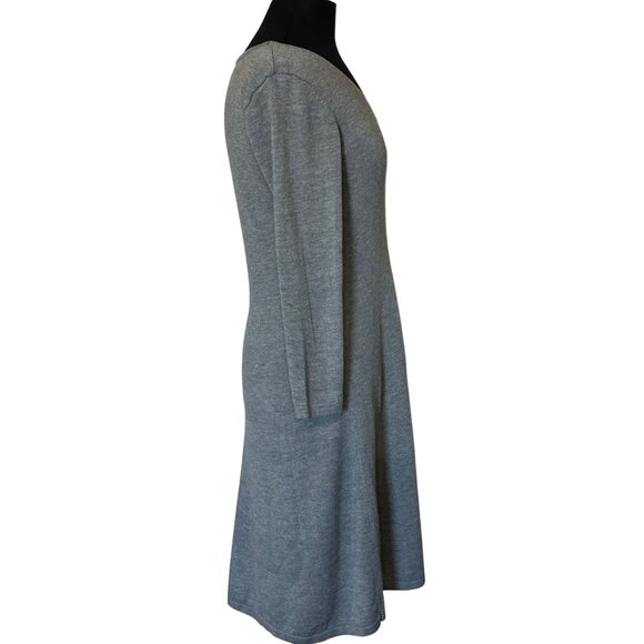 Worthington Gray V-neck A-Line Knit Dress Polyester Viscose Blend Women's Size S - Picture 3 of 15